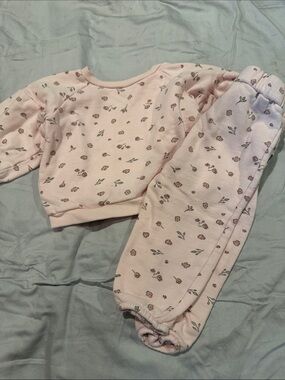 Rabbit + Bear Pink Floral Two-Piece Kids Set